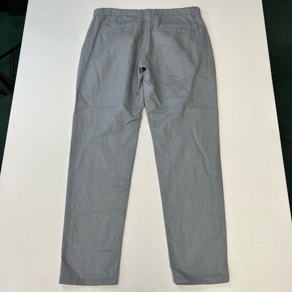 Gap Womens Straight Leg Pants Gray Mid Rise Pockets Linen Blend Twill 30 In 6 - Picture 5 of 11